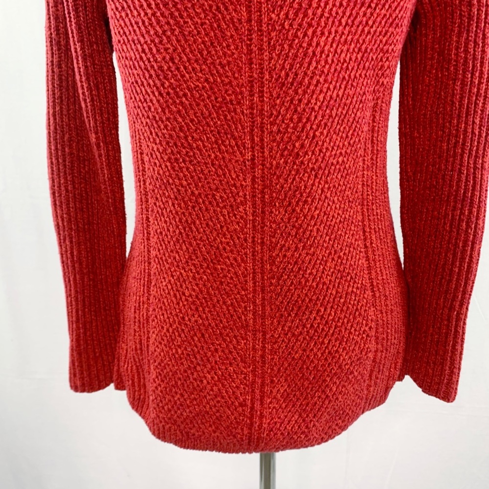Madewell hexcomb texture red thick crewneck sweater - Picture 8 of 12